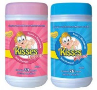 Lenços Umedecidos Kisses Azul / Rosa